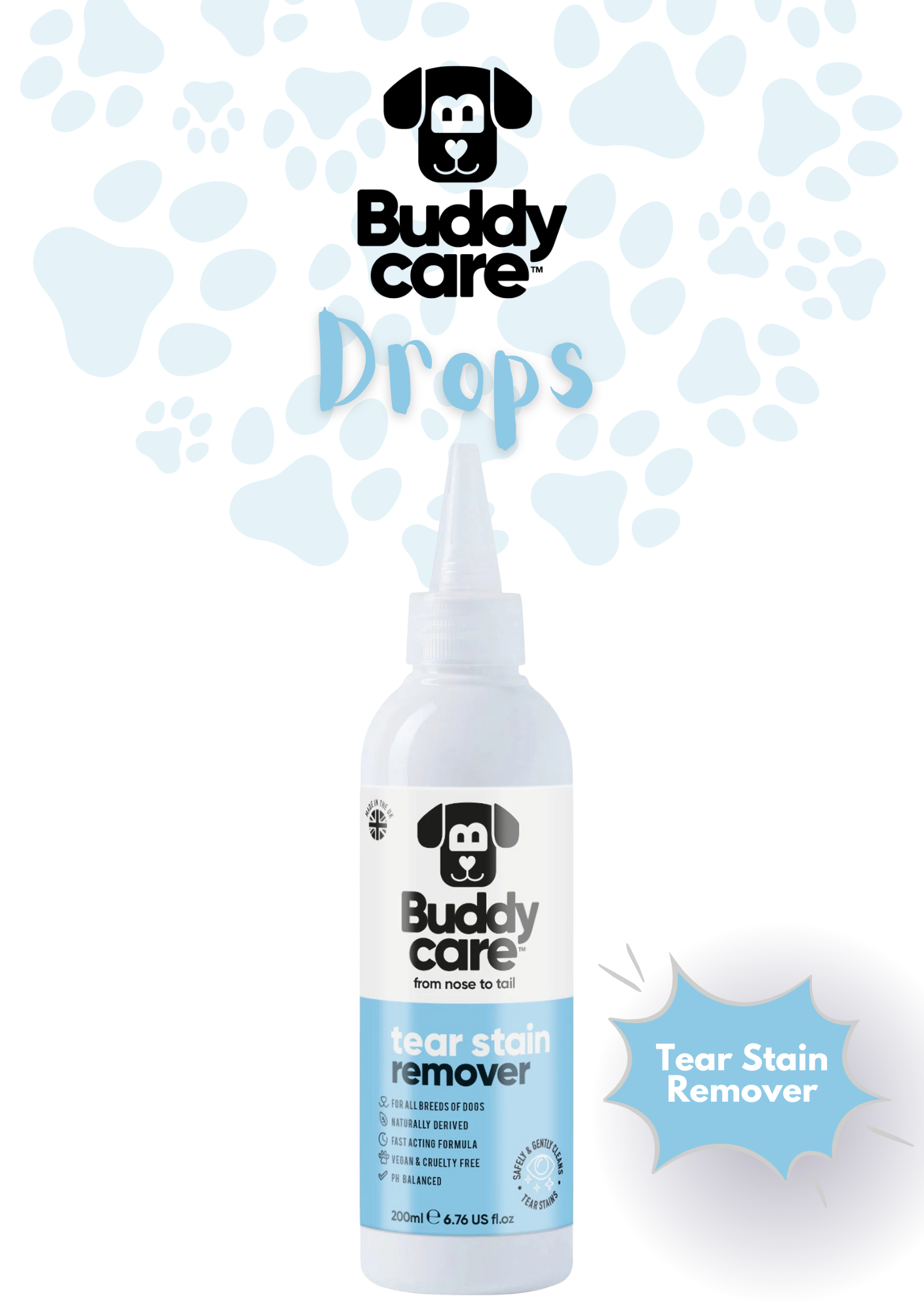 🐾👀 Buddycare Dog Tear Stain Remover | 250 ml | Paw Choices