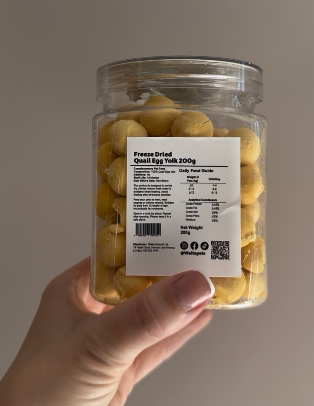 Waita Freeze‑Dried Quail Egg Yolk (50g) For Dogs & Cats