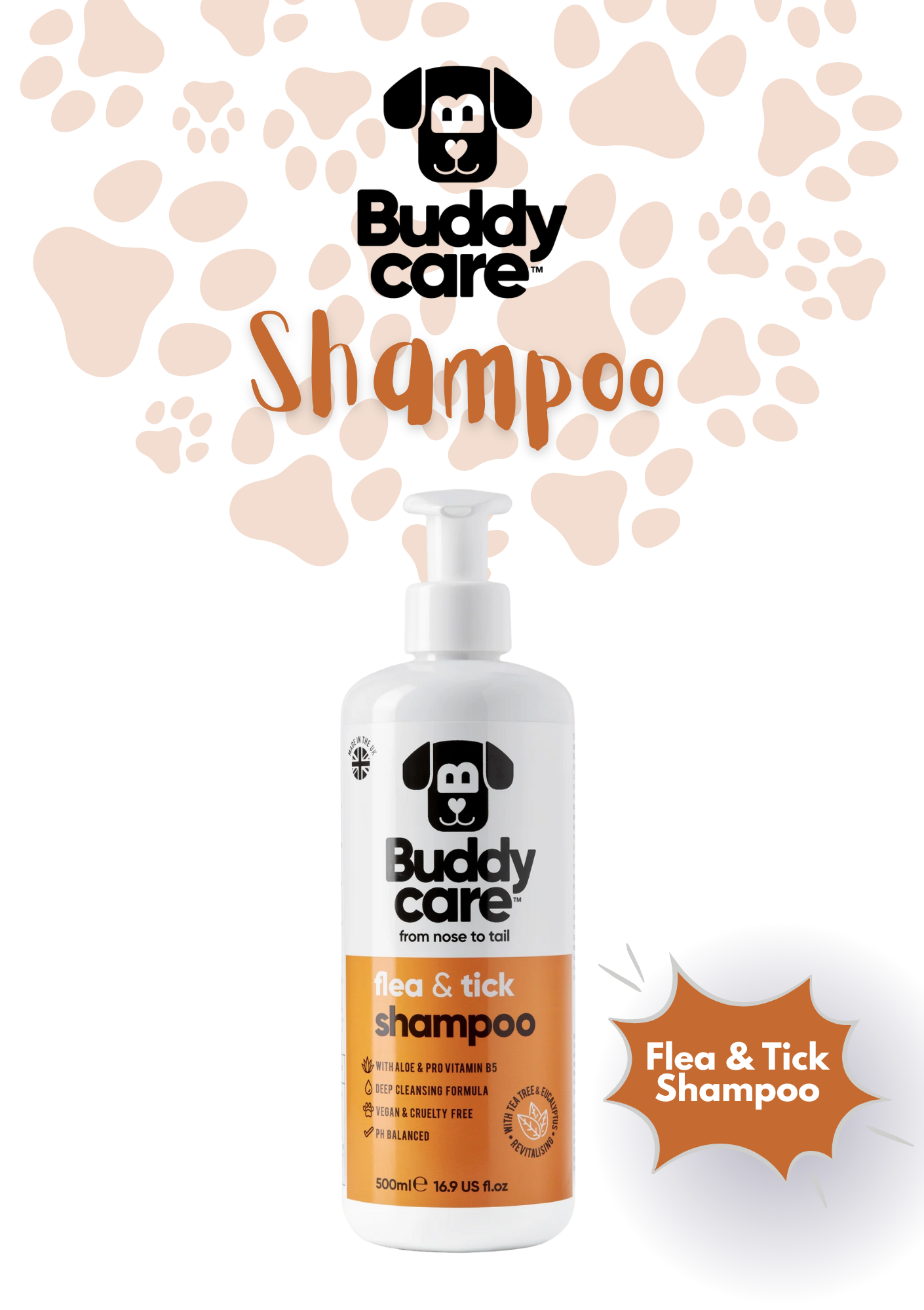 🪳 Buddycare Flea & Tick Dog Shampoo | 500 ml | Paw Choices