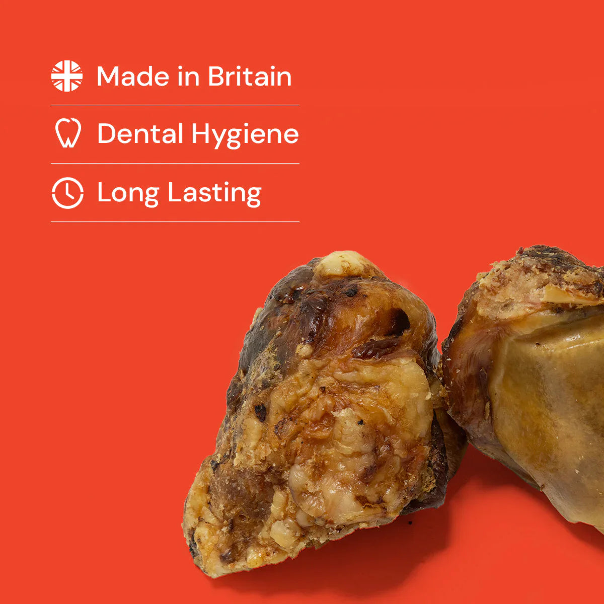 2 x Beef Knees – Durable Chew Great For Dental And Jaw Strength