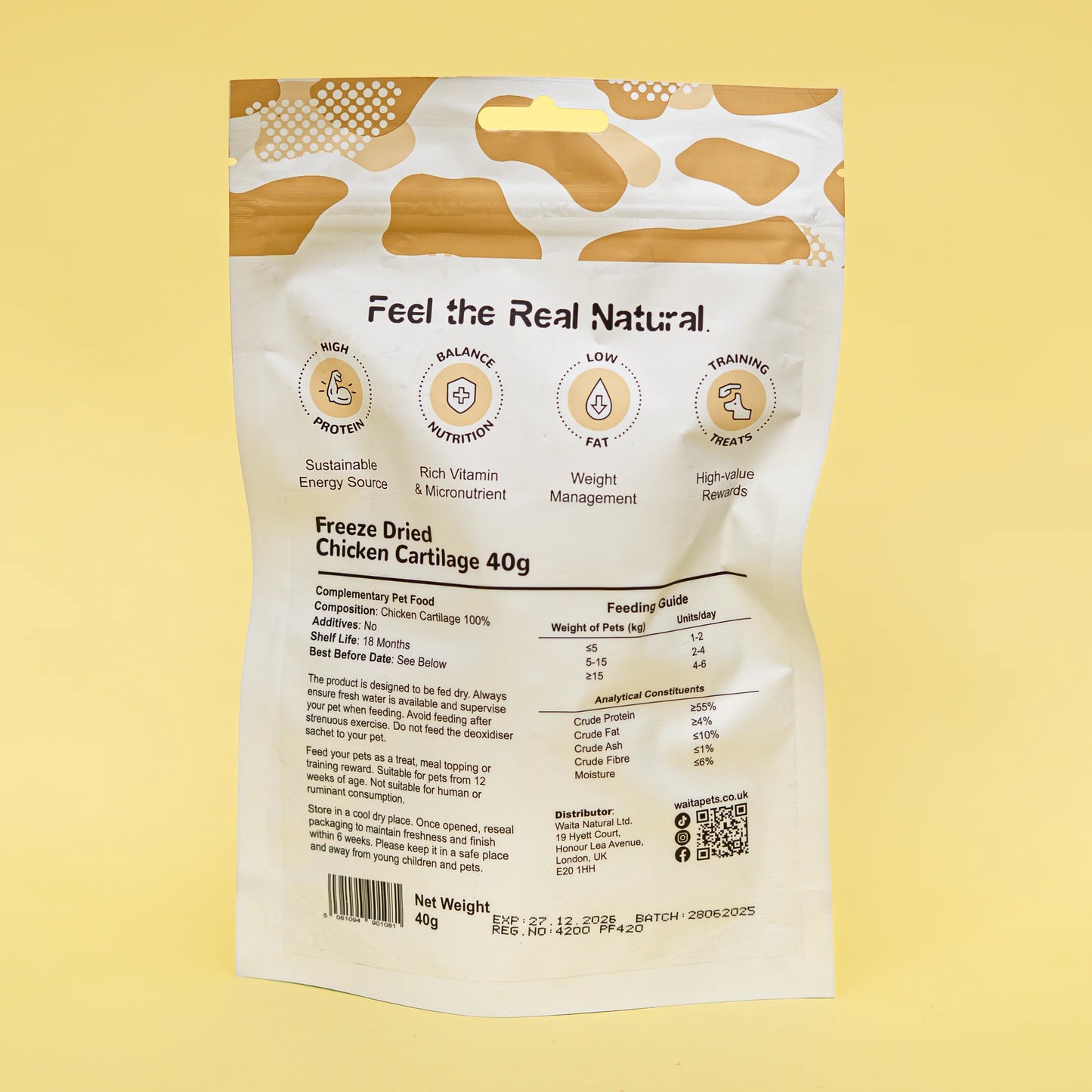 Waita Freeze Dried Chicken Cartilage (40g) For Dogs & Cats