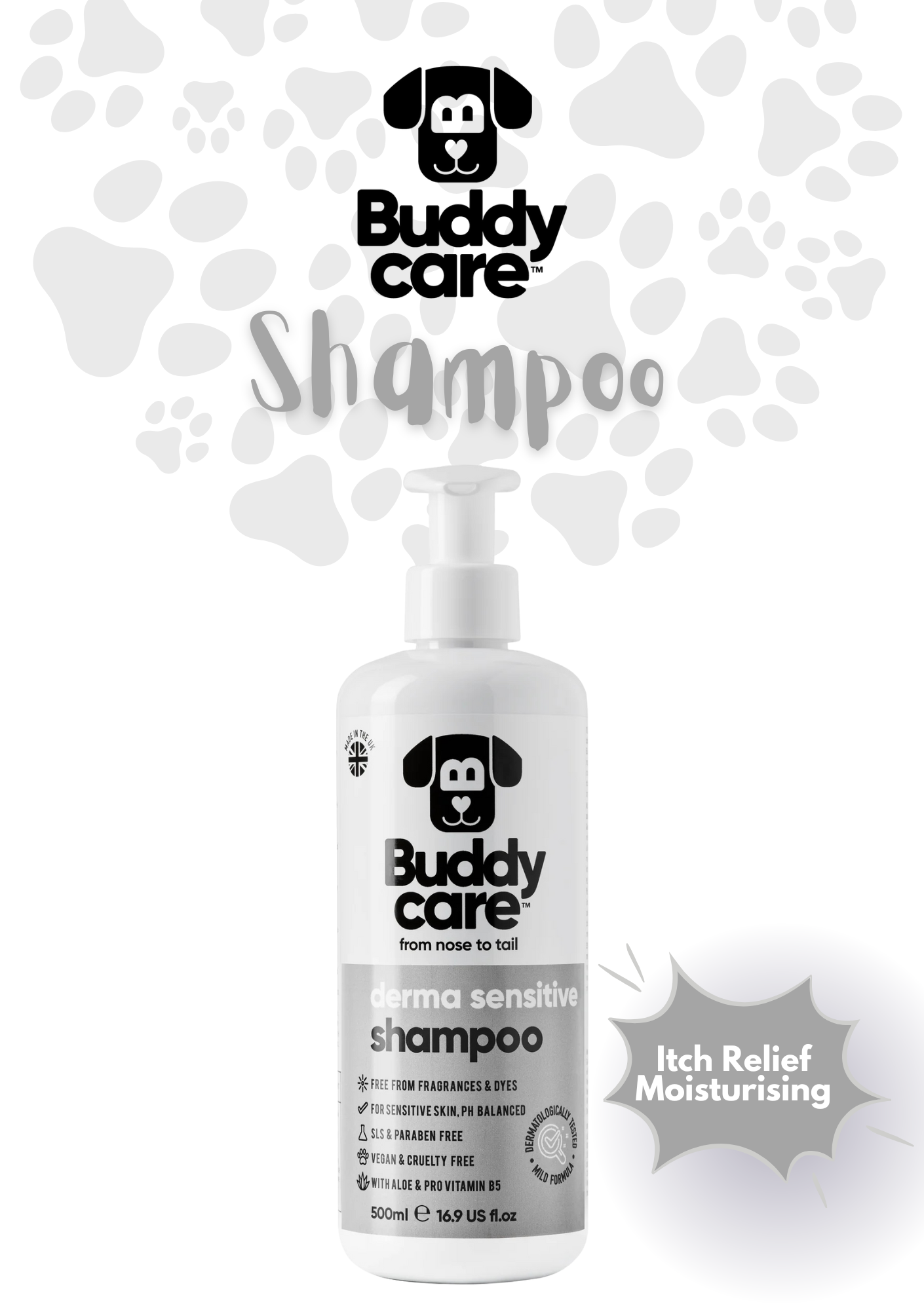 🐶 Buddycare Derma Sensitive Dog Shampoo | 500 ml | Paw Choices