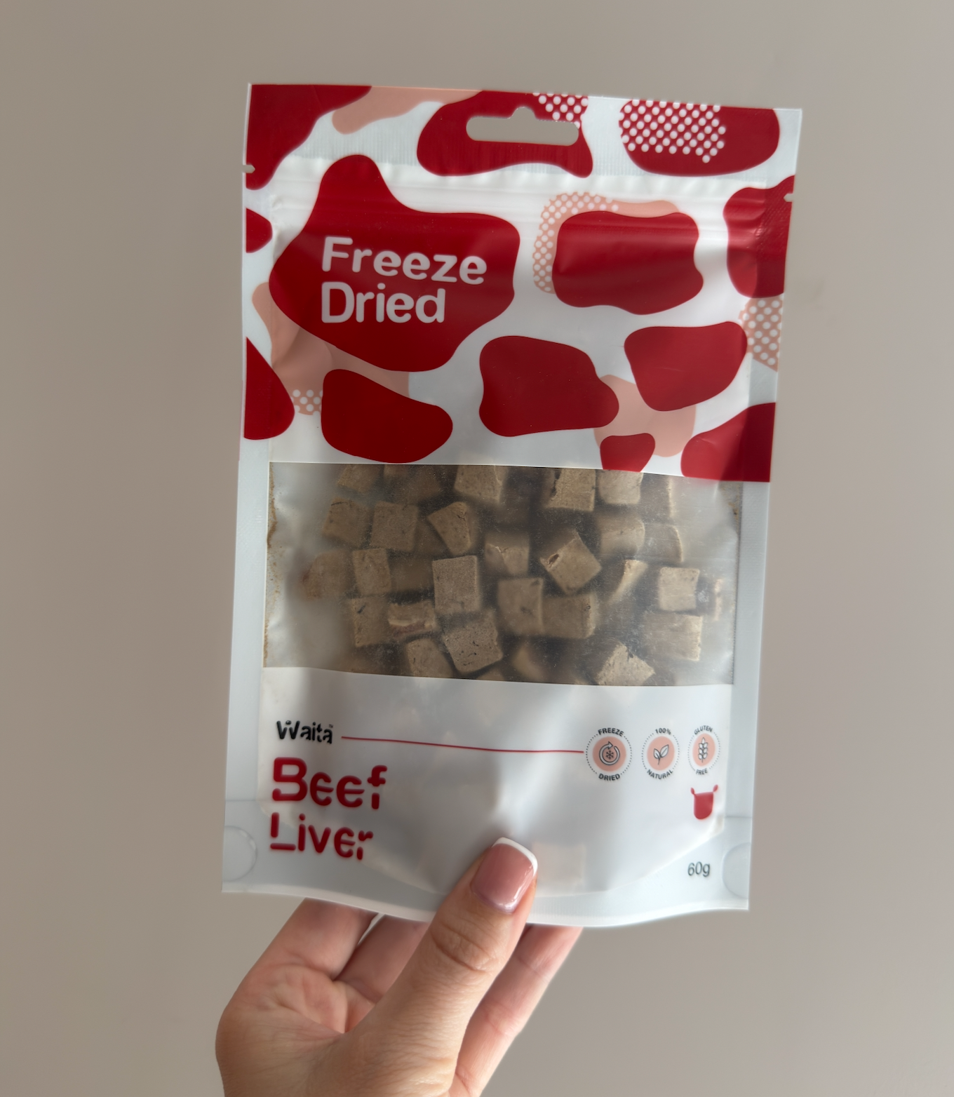 Waita Freeze‑Dried Beef Liver Cubes (60g) For Dogs & Cats