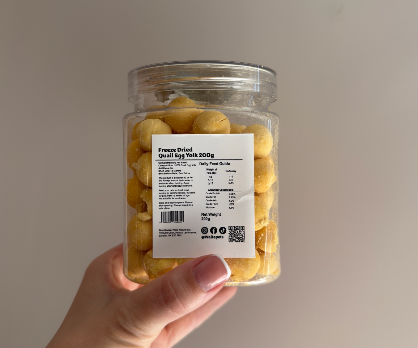 Waita Freeze‑Dried Quail Egg Yolk (50g) For Dogs & Cats