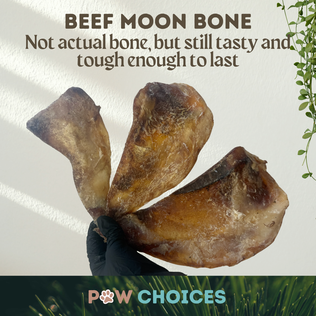 Beef Moon Bone – Extra Tough Chew & Not Actual Bone - S, M & L Available