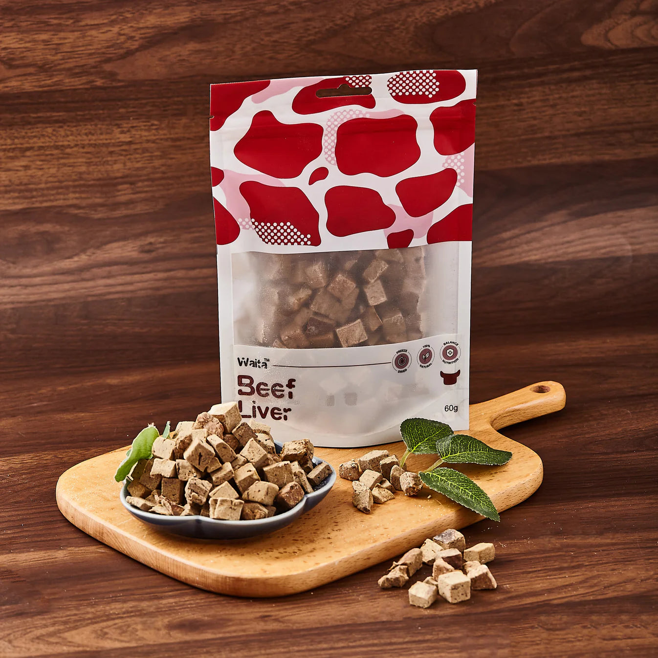 Waita Freeze‑Dried Beef Liver Cubes (60g) For Dogs & Cats