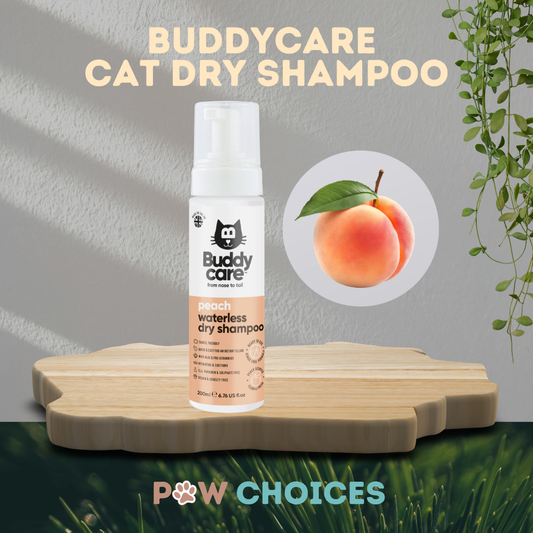 Buddycare Waterless Dry Cat Shampoo - Peach | 200 ml | Paw Choices