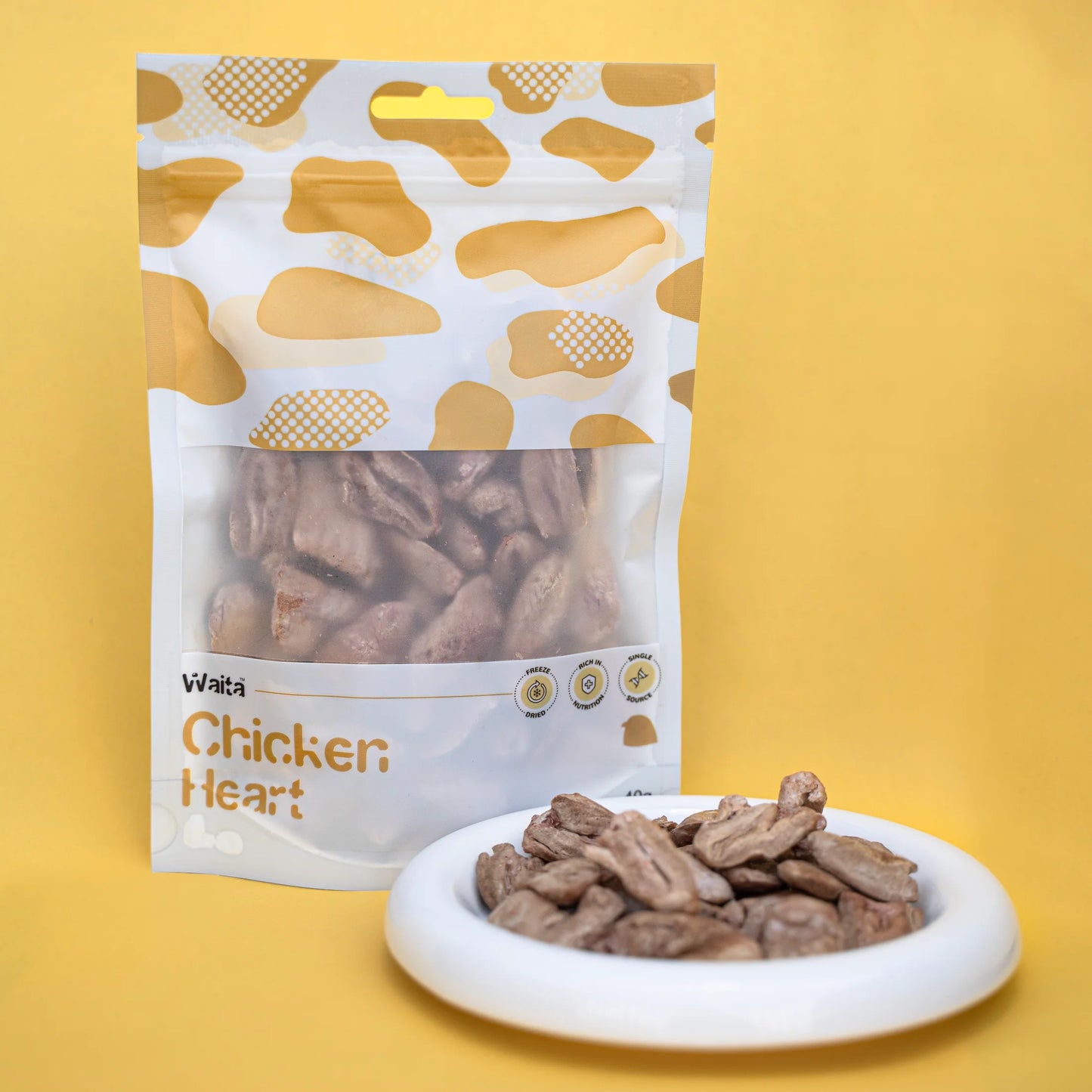 Waita Freeze‑Dried Chicken Heart (40g) For Dogs & Cats