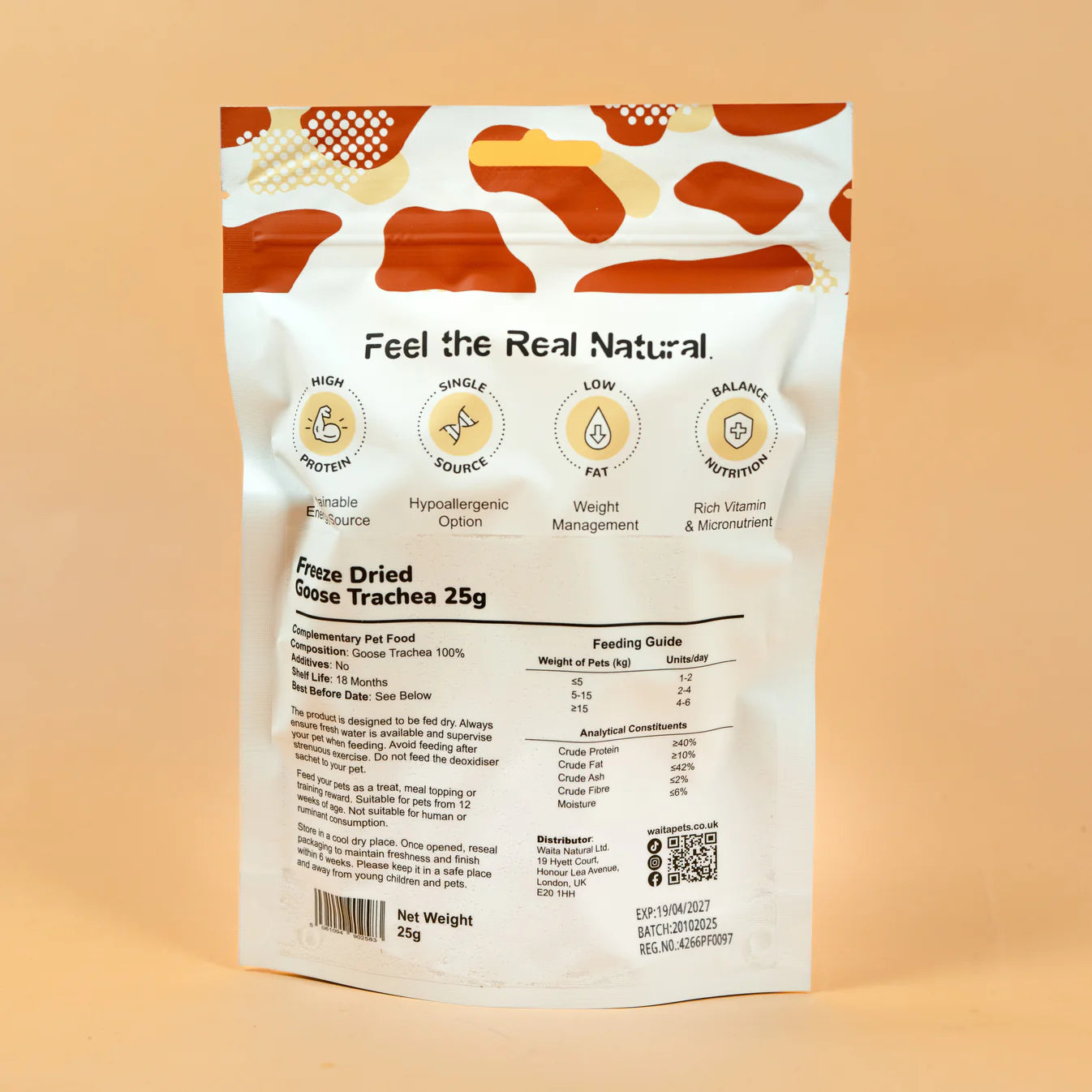 Waita Freeze‑Dried Goose Trachea (25g) For Dogs & Cats
