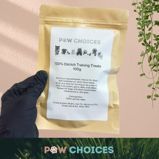 100% Ostrich Bites - Soft, Hypoallergenic & Protein-Packed Training Treat