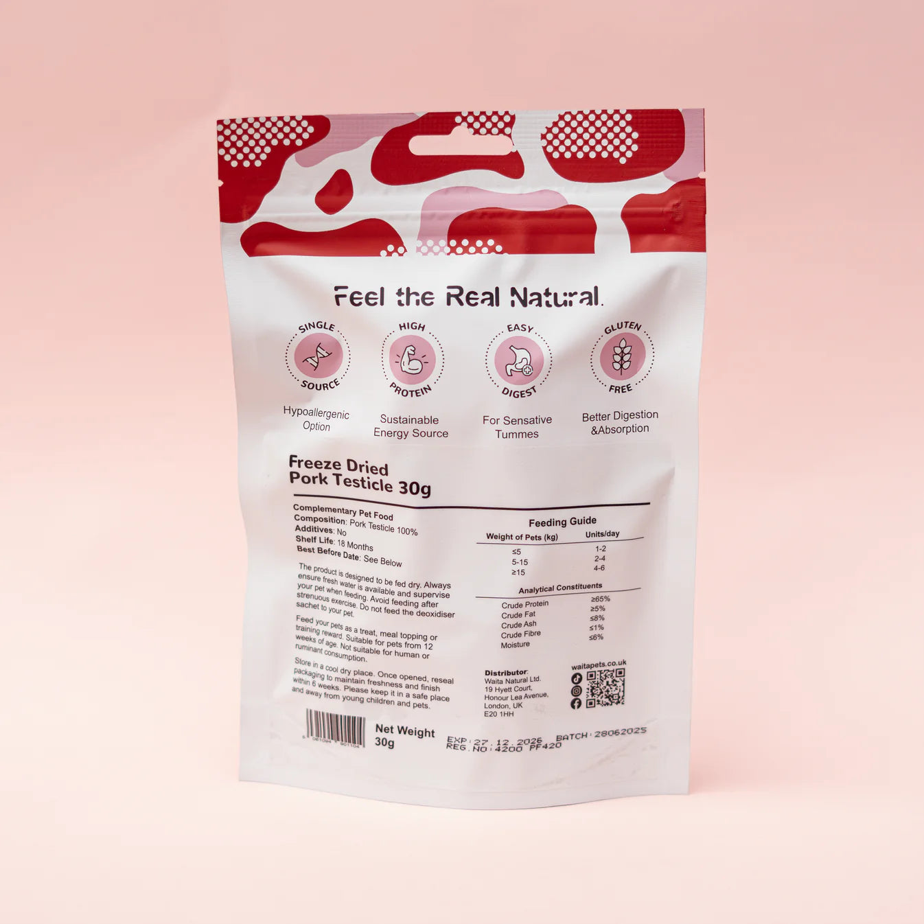 Waita Freeze‑Dried Pork Testicle (30g) For Dogs & Cats
