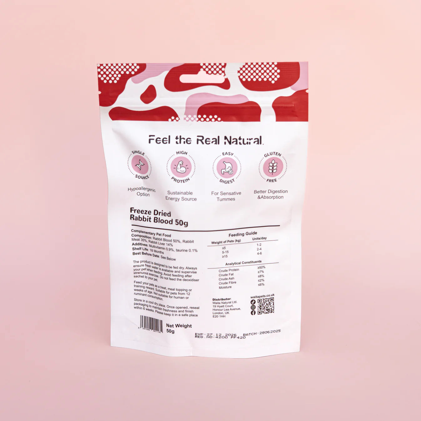 Waita Freeze‑Dried Beef Lung (20g) For Dogs & Cats