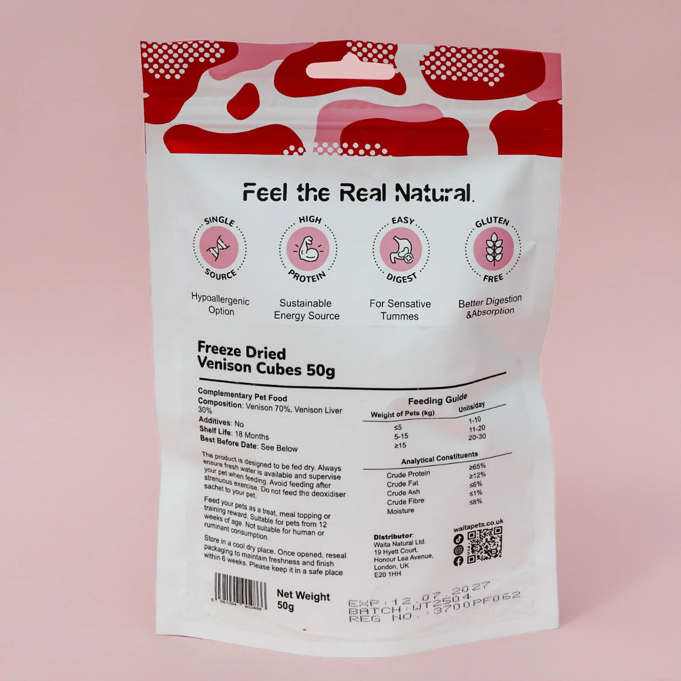 Waita Freeze Dried Venison Cubes (50g)